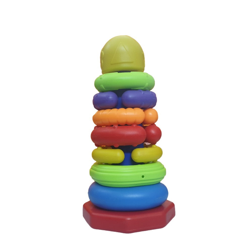 Rainbow Multicolor Ring Stacking Tower With Ball