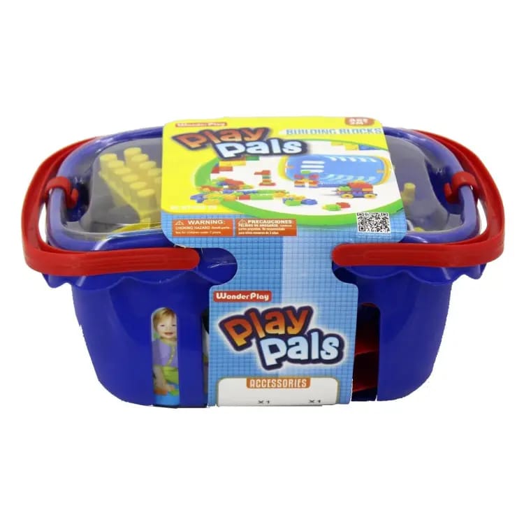 Play Pals Basket Building Blocks Set