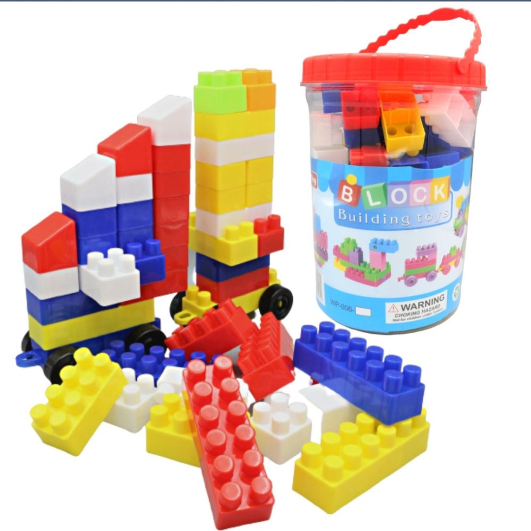 Bucket Of 55 pcs Multicolor High Quality Building Blocks