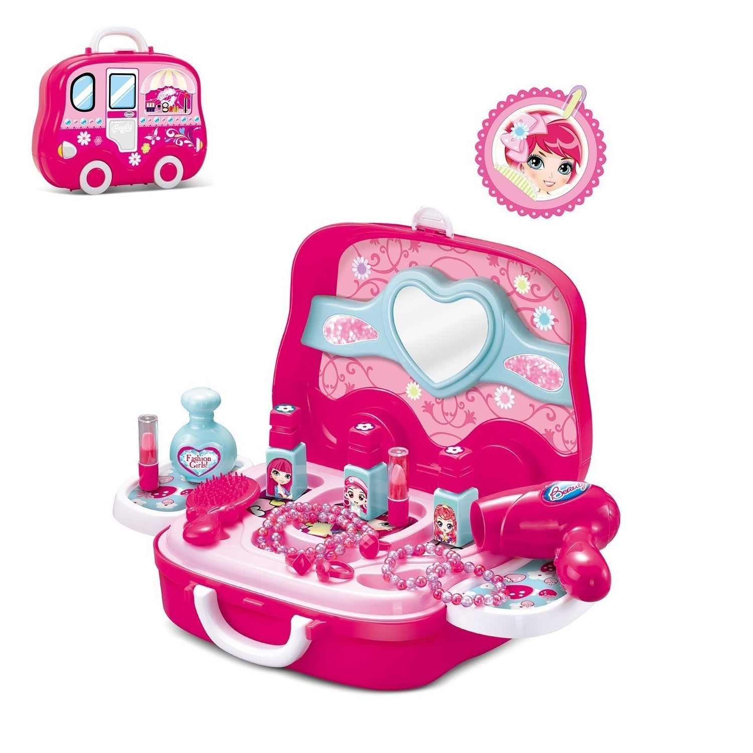 Beauty 2 in 1 Pretend & Play Fashion briefcase Set