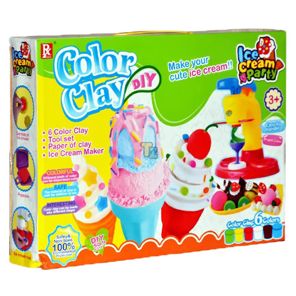 Clay Color Ice Cream Play Dough Party Set