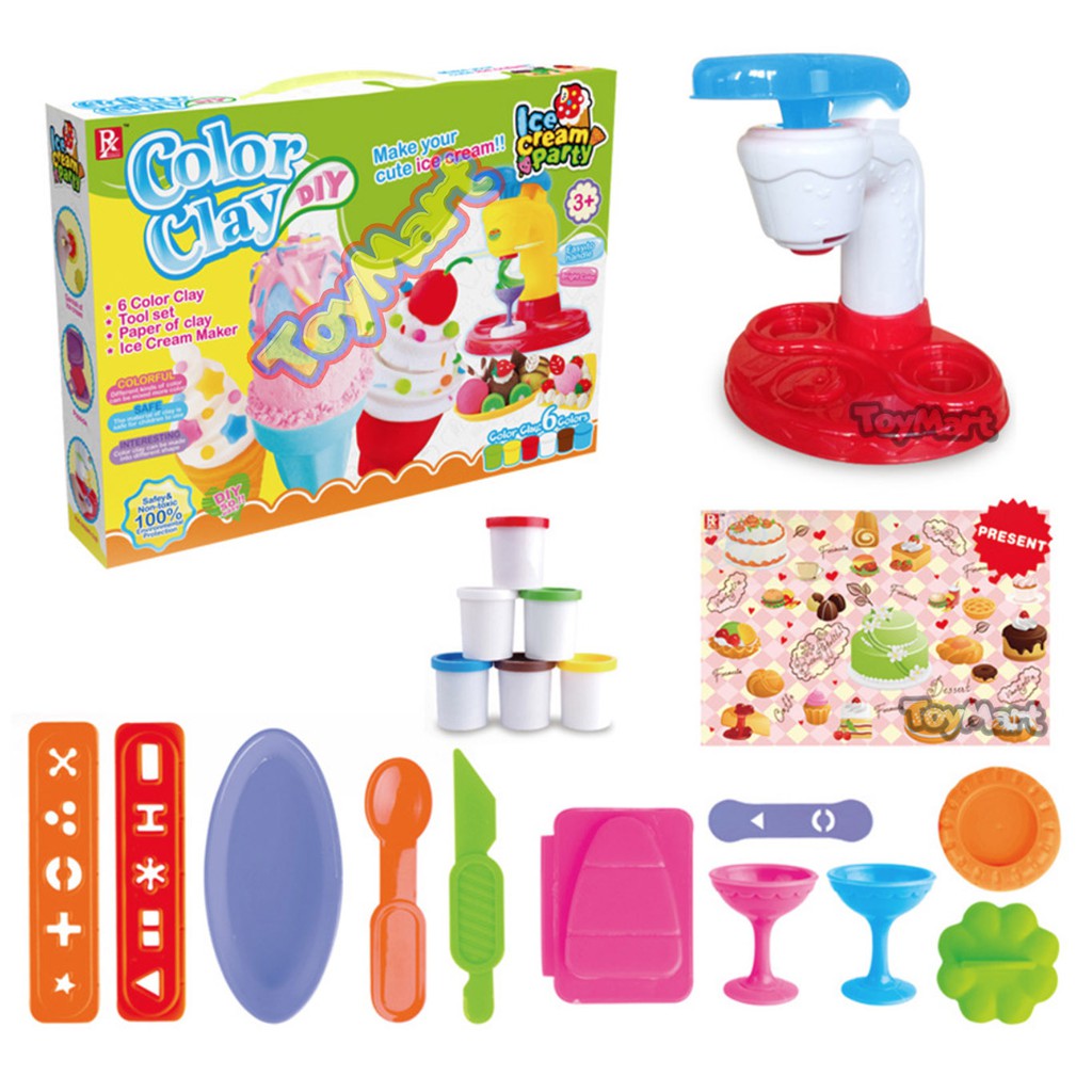 Clay Color Ice Cream Play Dough Party Set