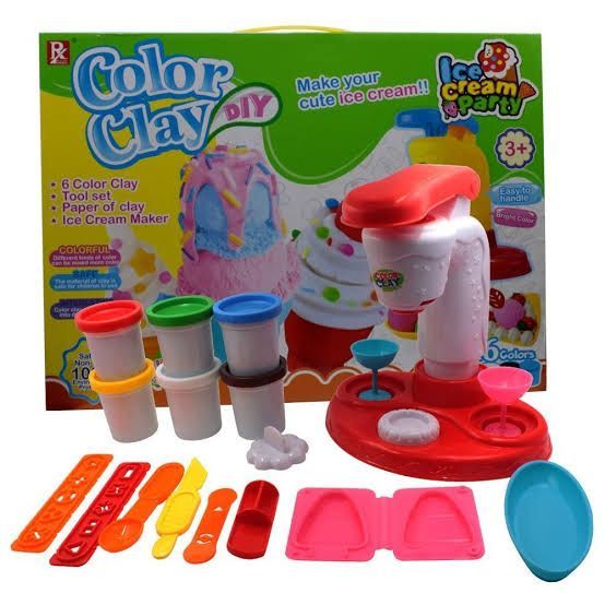 Clay Color Ice Cream Play Dough Party Set