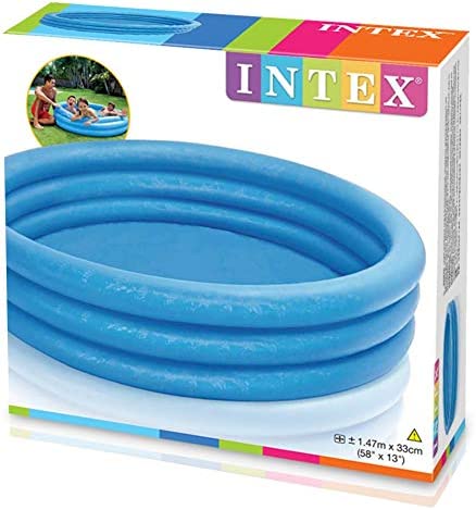 Intex Inflatable Big Crystal Blue Kids Swimming Pool-66 inch