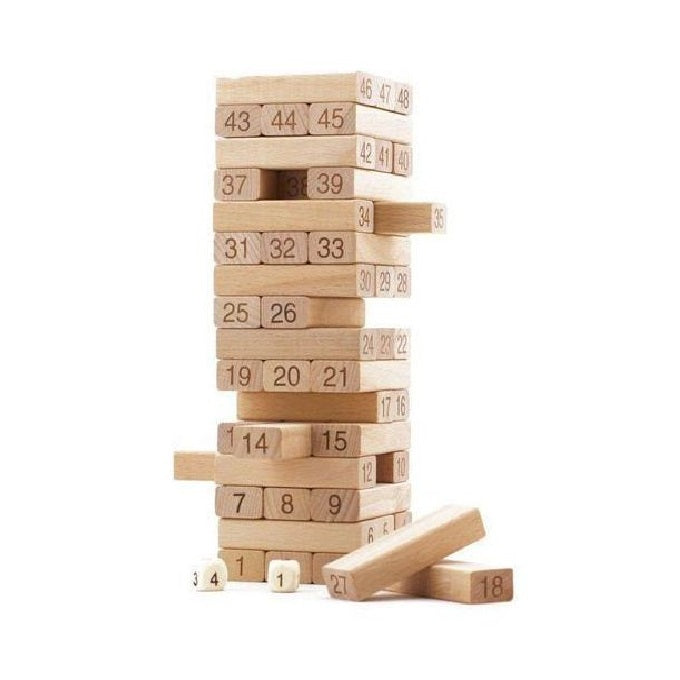 Wooden Stacking Block Fun Activity Jenga 54 pcs