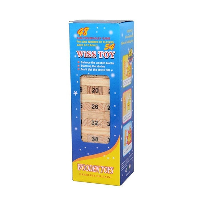 Wooden Stacking Block Fun Activity Jenga 54 pcs