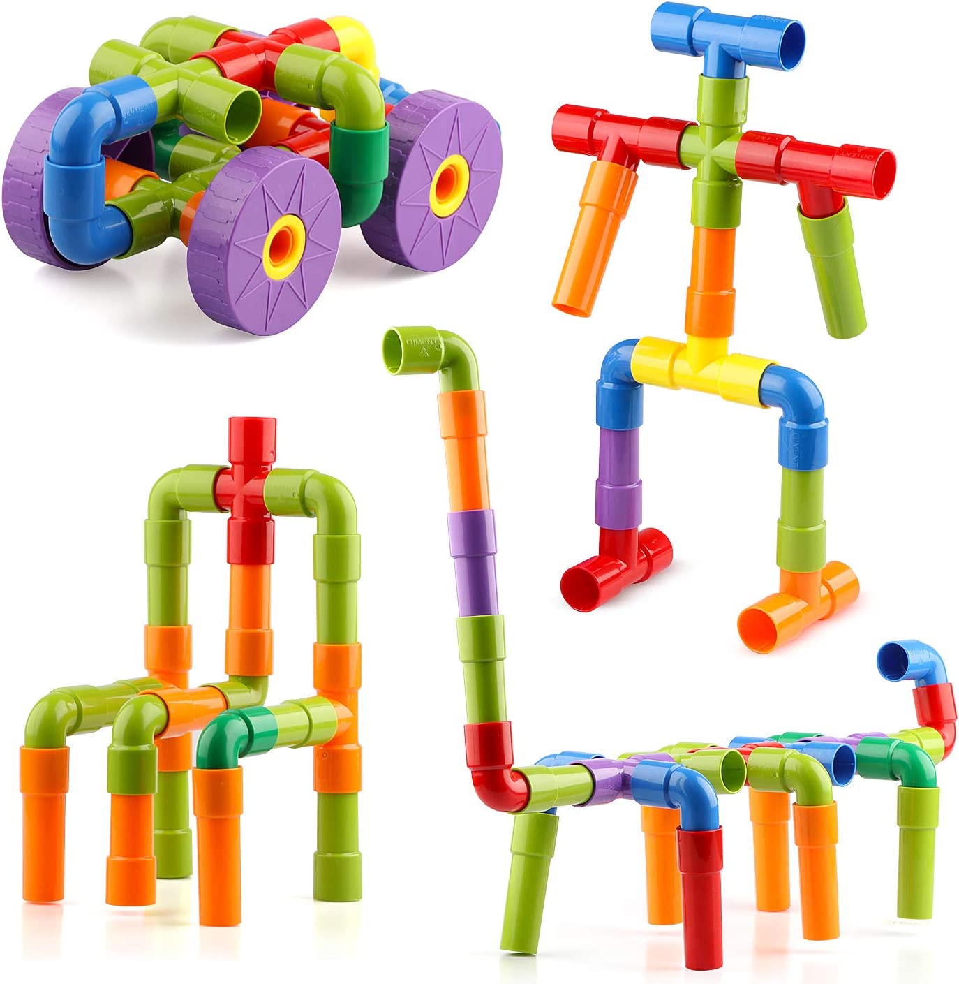 Kids Creative Pipe Puzzle Building Blocks Set Pack Of 40 pcs