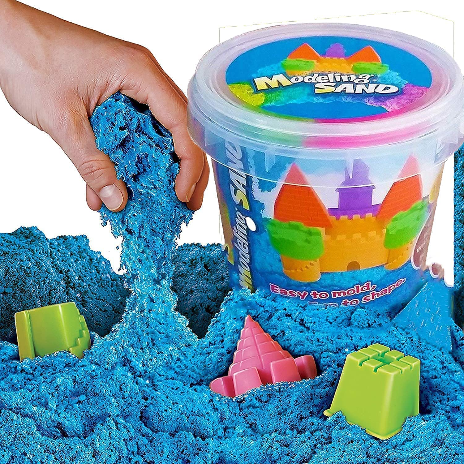 Bucket of Multicolor Kinetic Play Magic Sand-500 gm