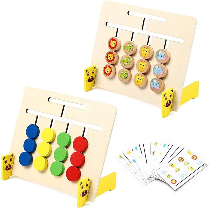 Wooden 4 Colors & Animals Matching Logic Game