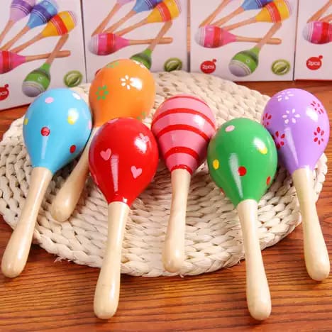 Wooden Multicolor Egg Shaker Rattle