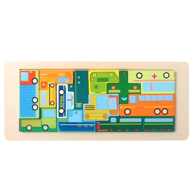 Wooden Traffic Setting Tangram Educational Board