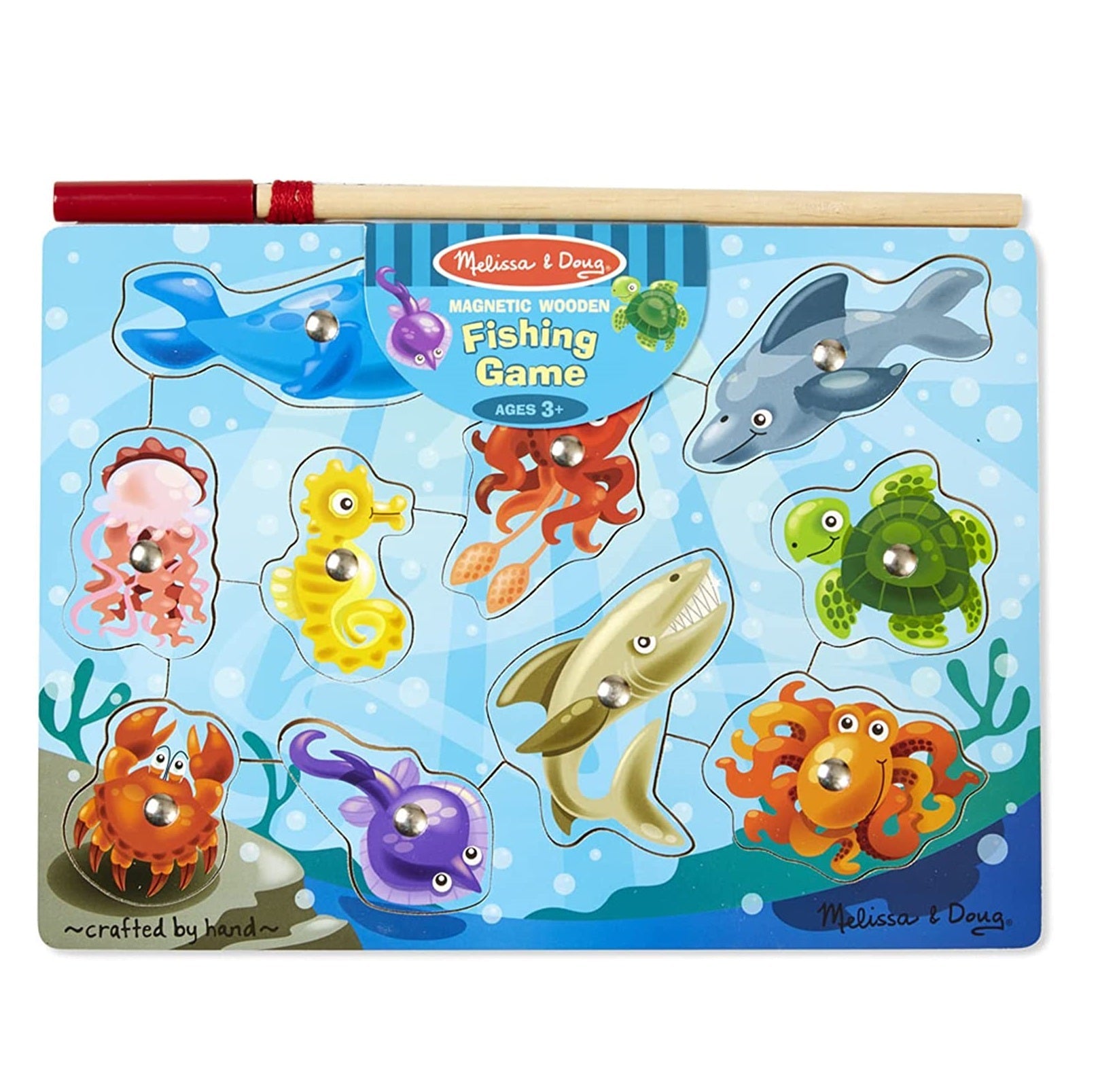 Wooden Magnetic Fishing Sorting Board With Drawing Area