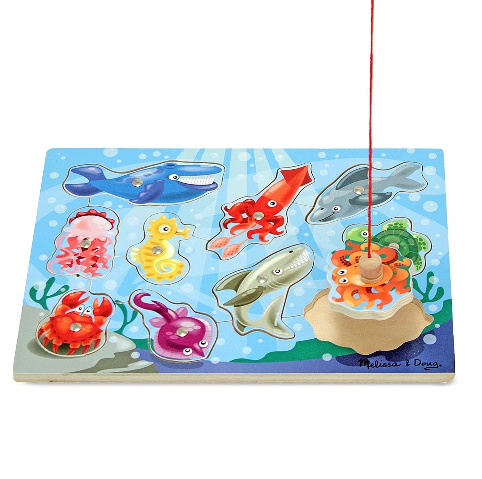 Wooden Magnetic Fishing Sorting Board With Drawing Area