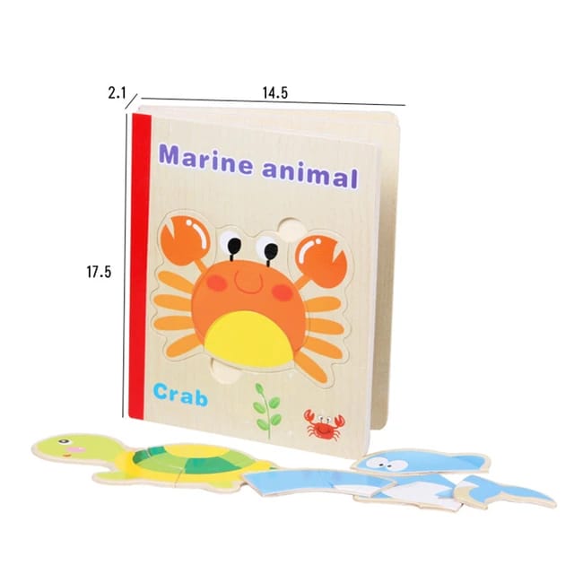 Wooden Animals 3D Jigsaw Puzzle Page Activity Book