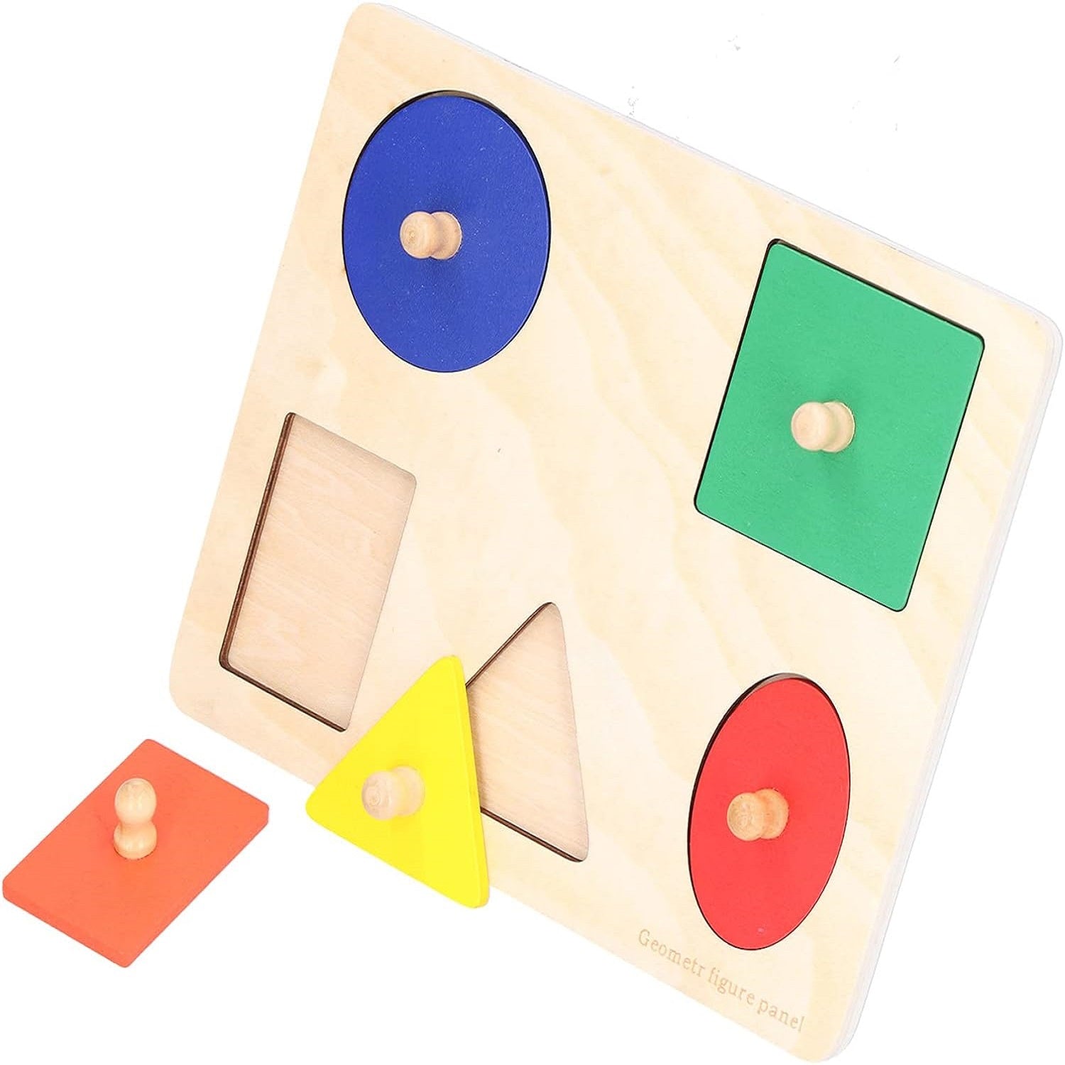 Wooden Geometric Shapes Peg Puzzle Pin Board